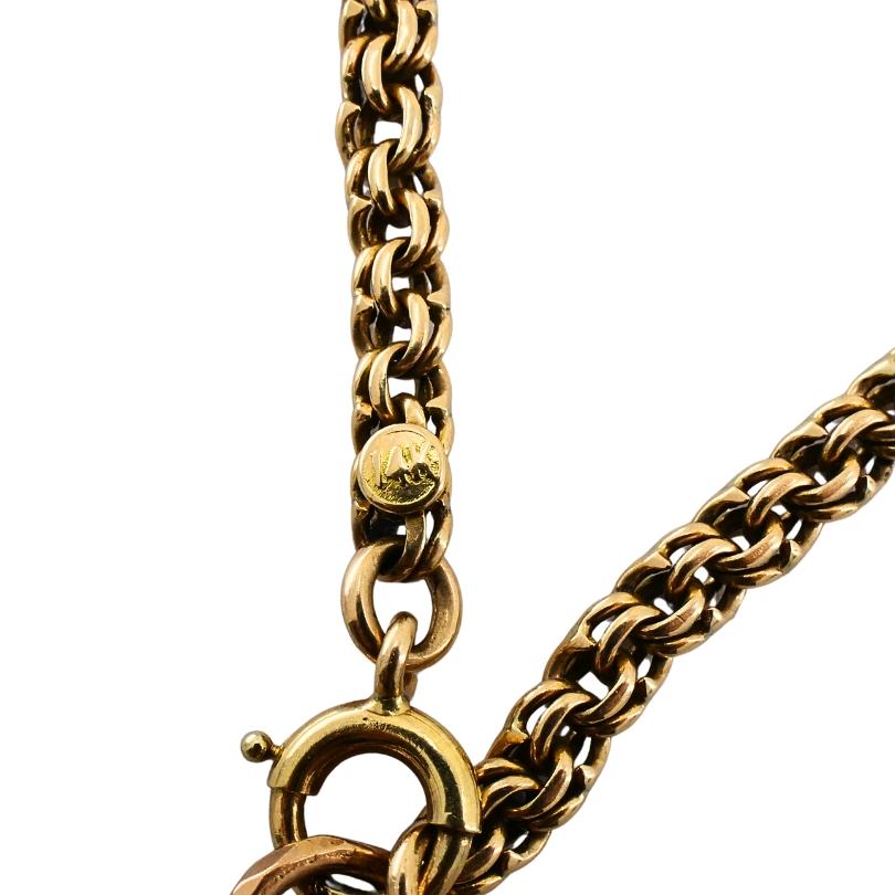 Ciondolo antico in oro 9k con corniola e pietra sanguigna  Collana a catena in oro 14k in vendita 8