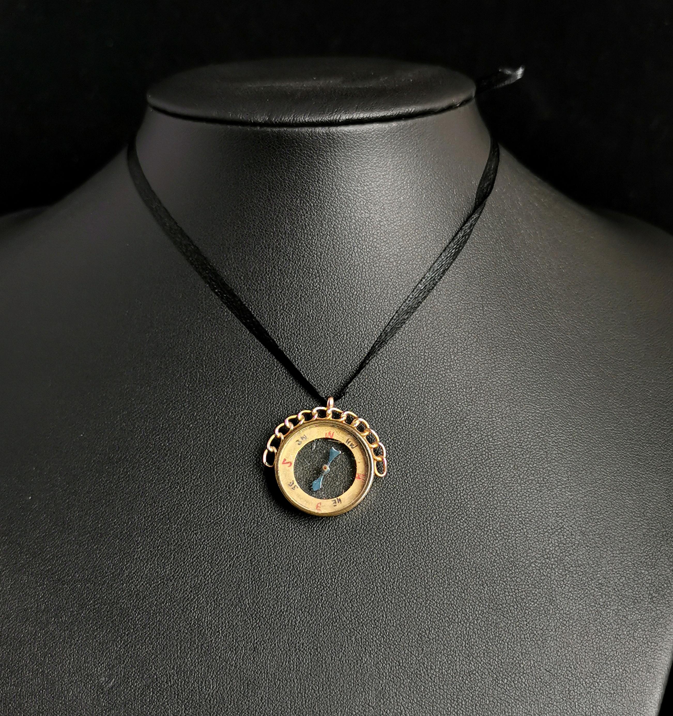 antique compass necklace