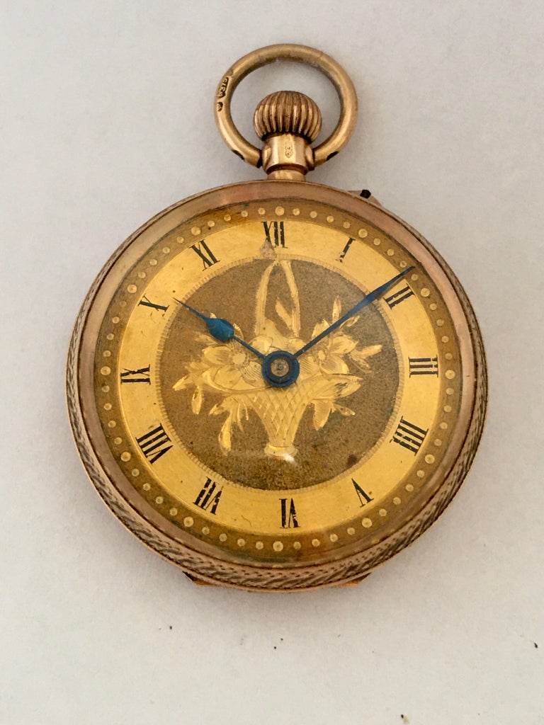 Antique 9 Karat Gold Fob Watch For Sale at 1stdibs