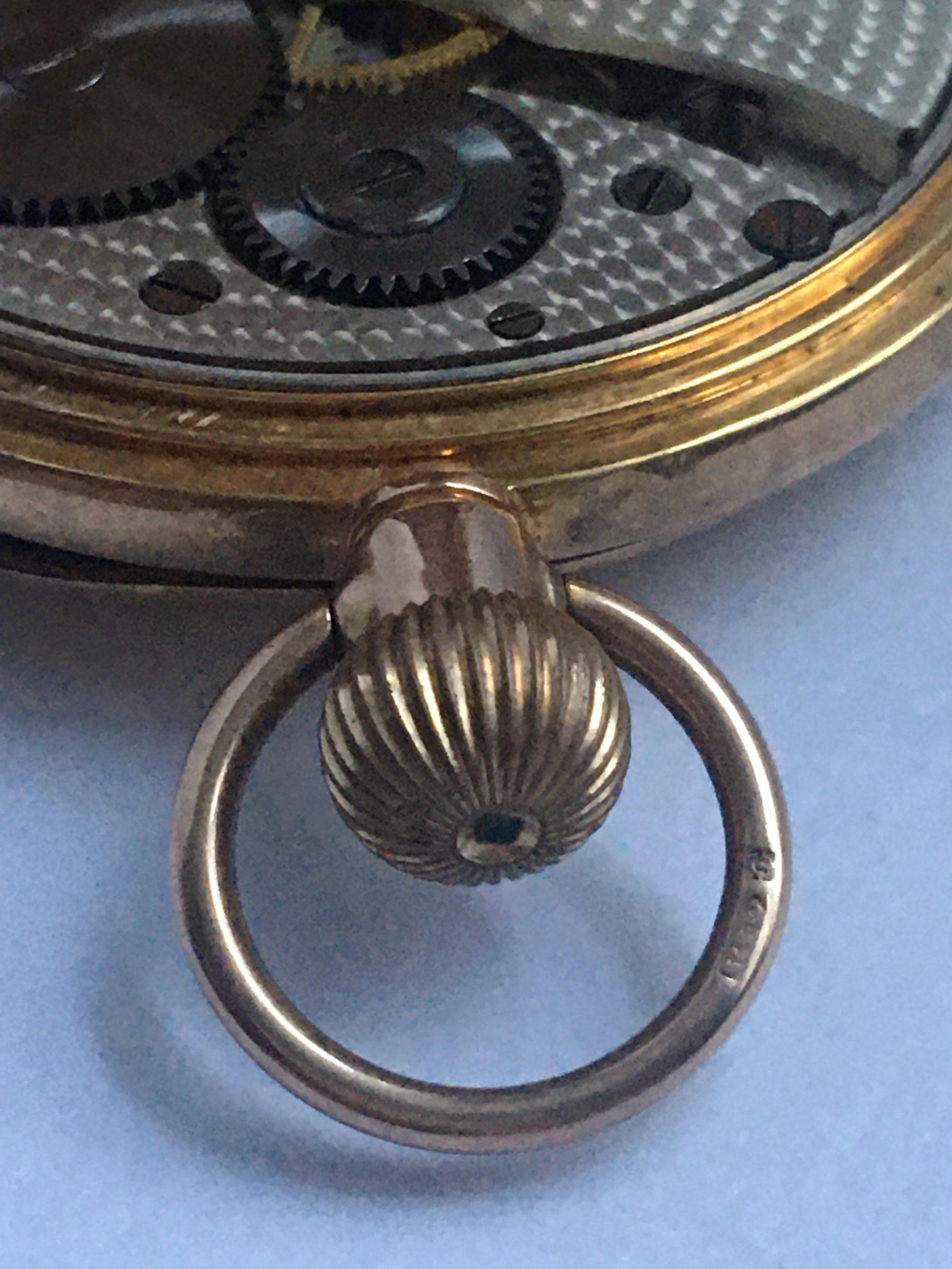 Antique 9 Karat Gold Half Hunter Swiss Pocket Watch For Sale 4