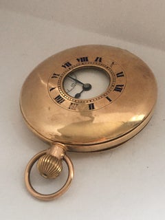 Antique 9 Karat Gold Half Hunter Swiss Pocket Watch