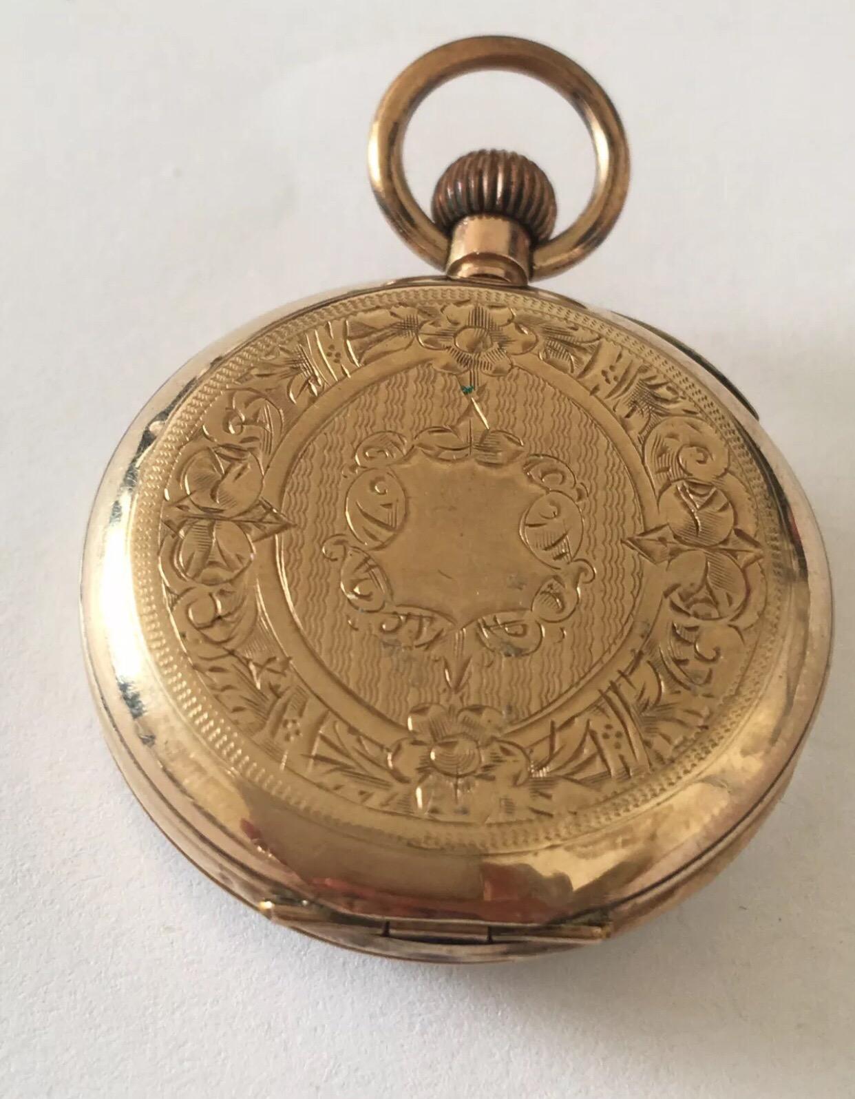 Antique 9 Karat Gold Hand Wind Fob / Pocket Watch 3
