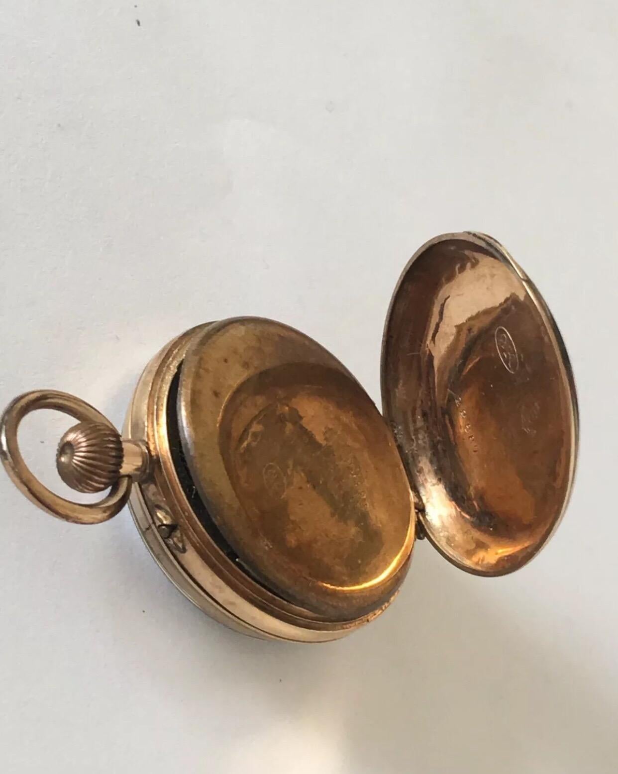 Antique 9 Karat Gold Hand Wind Fob / Pocket Watch 4