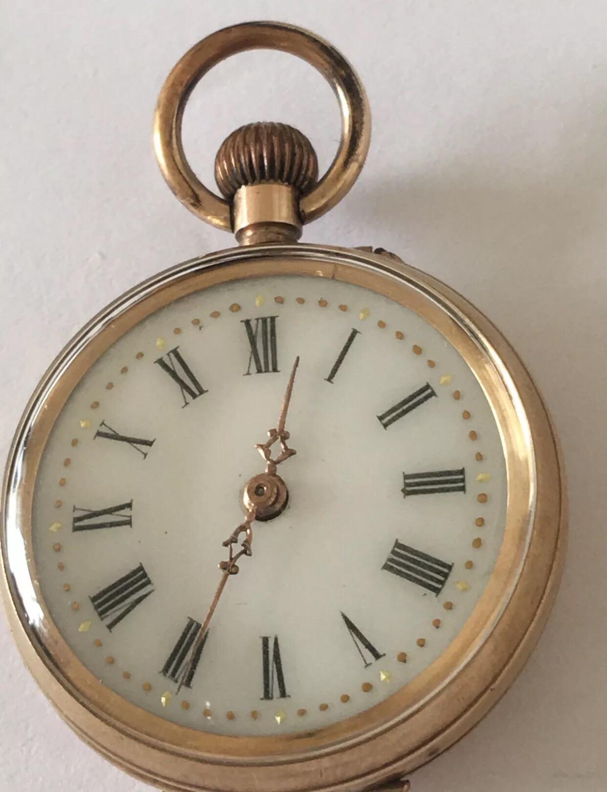 Antique 9 Karat Gold Hand Wind Fob / Pocket Watch 2