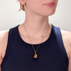 Antique 9K Gold & Jade Seal with Figural Gold Miner Watch Fob Charm