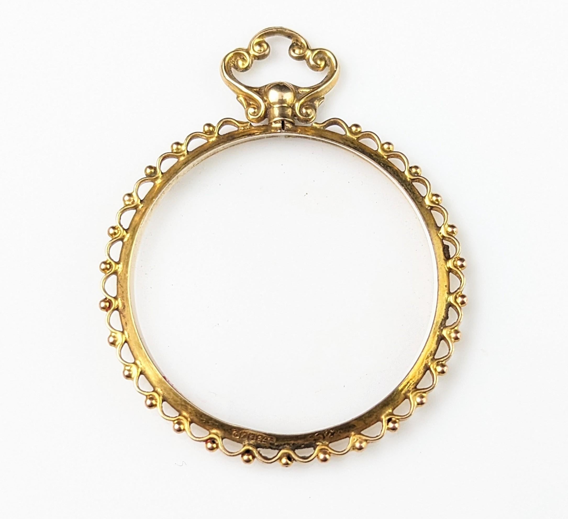 Antique 9k gold locket pendant, Double sided, Glasgow  5