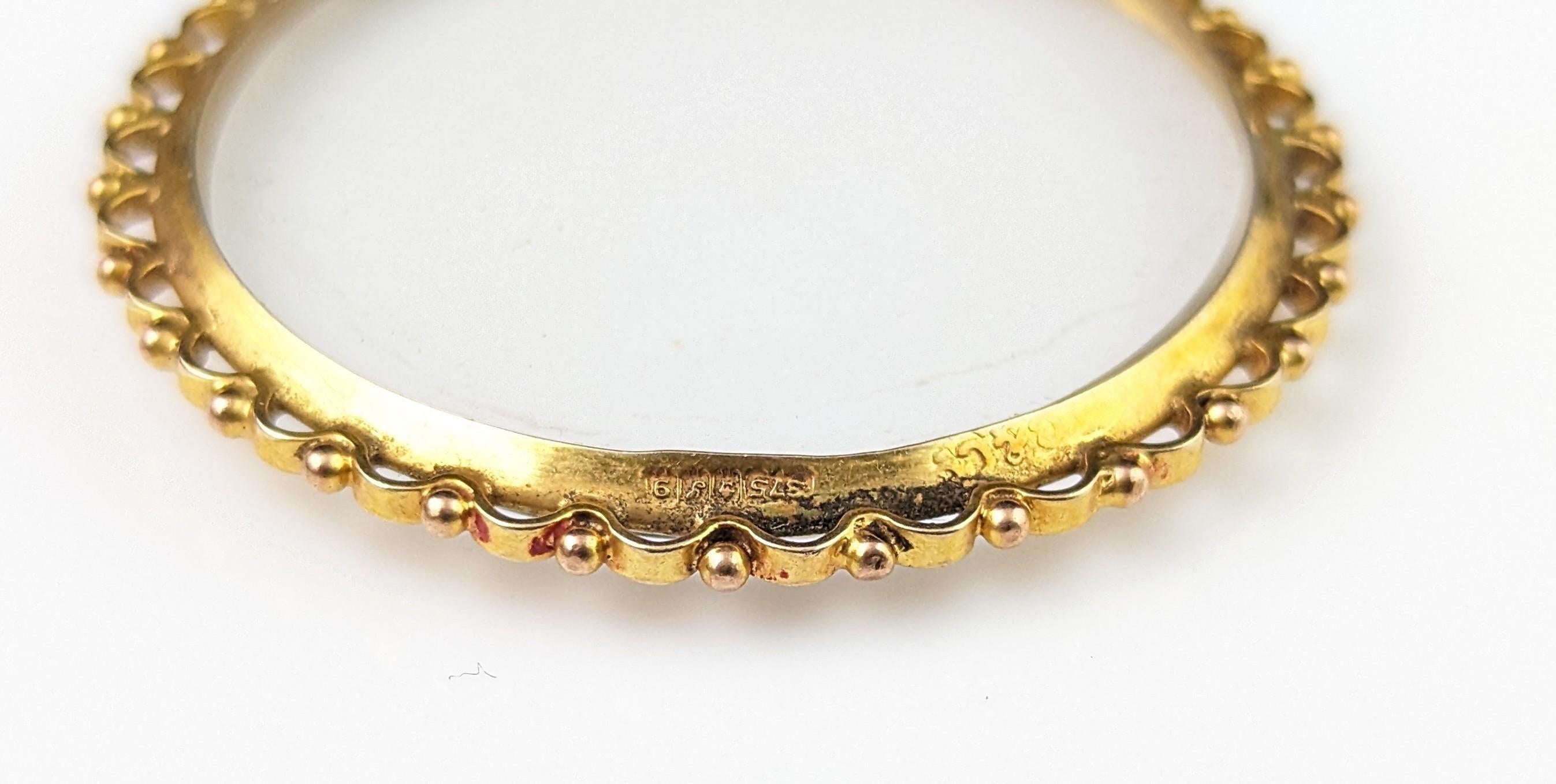Antique 9k gold locket pendant, Double sided, Glasgow  6