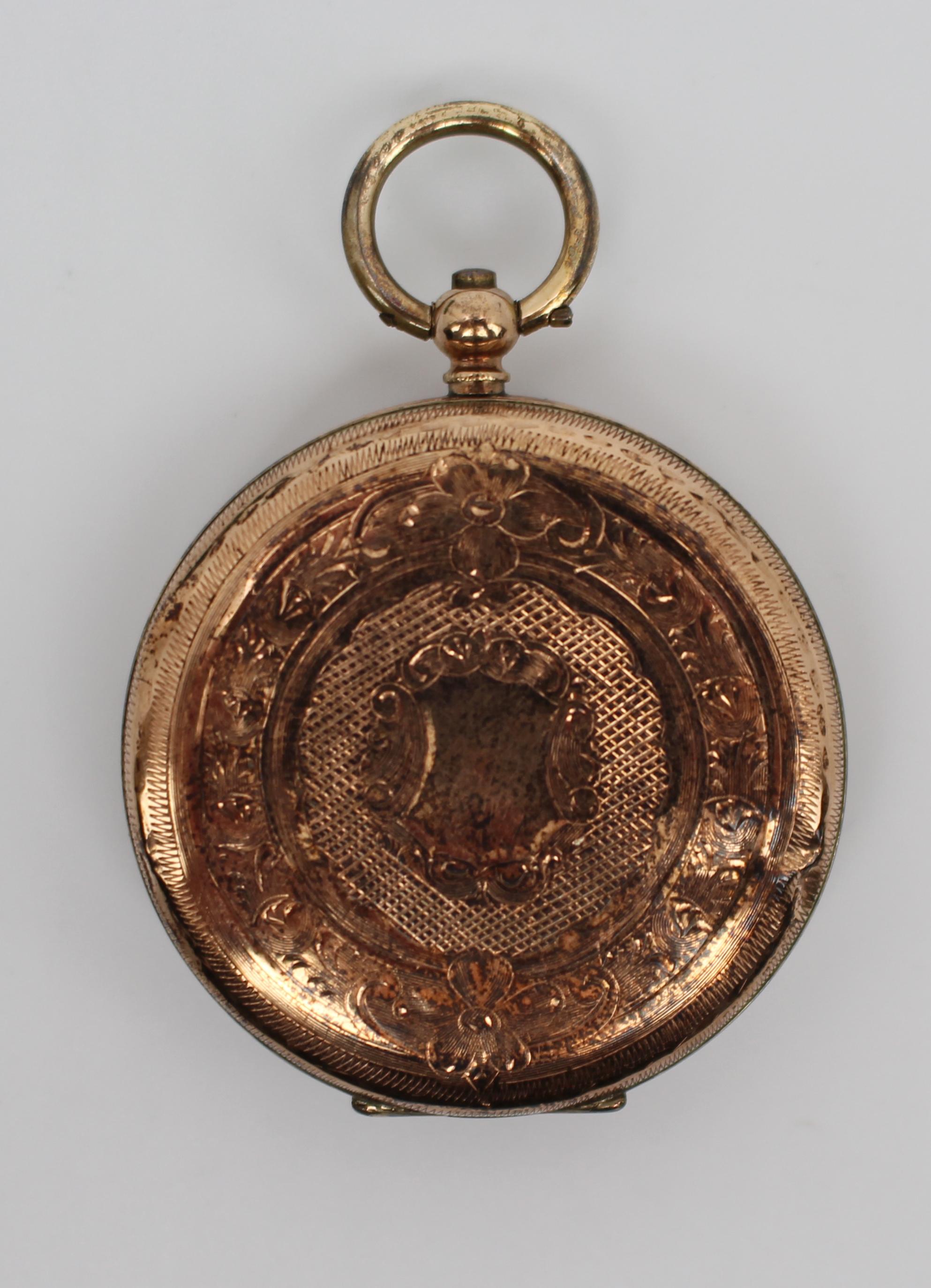Britannique Montre de poche ancienne en or 9k - Circa 1880-1900, poinçonnée en vente