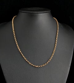 Antique 9k gold rolo link chain necklace
