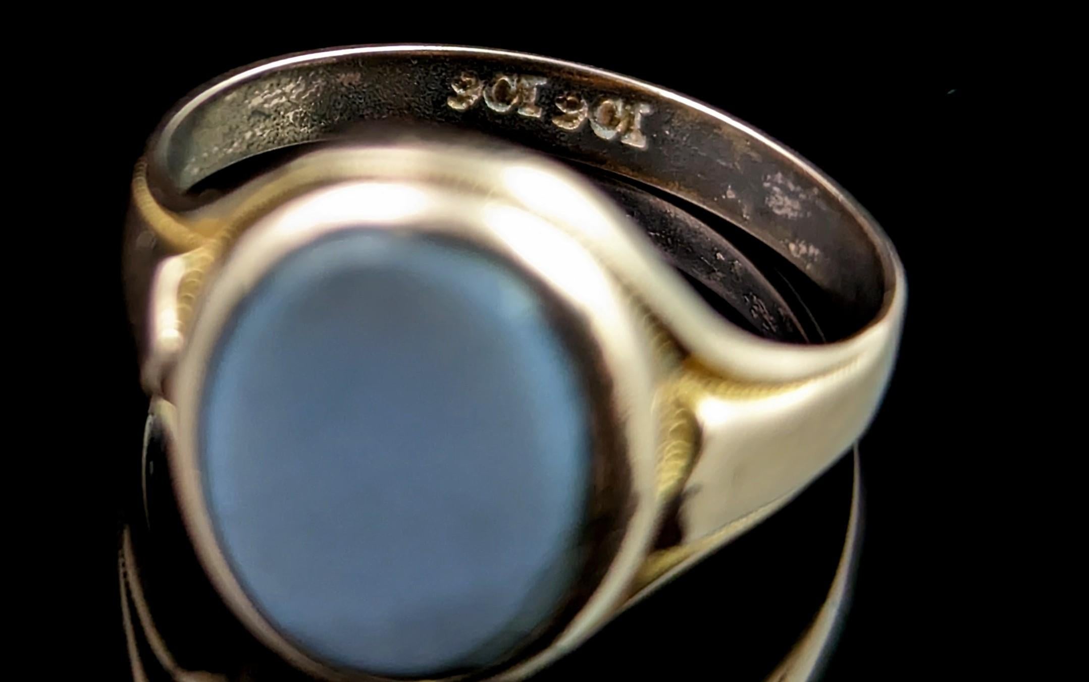 Antique 9k gold Sardonyx signet ring, pinky ring  4