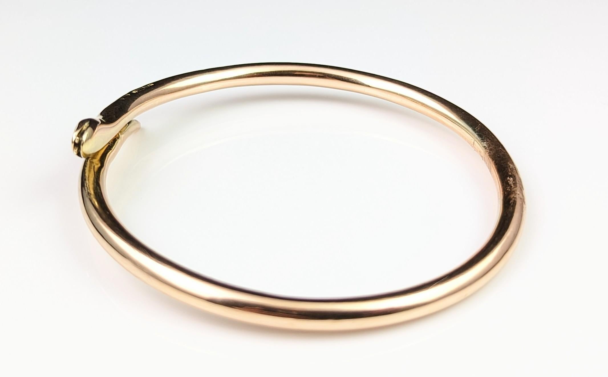 Antiker Schlangenarmreif aus 9 Karat Gold, oberes Armband, Art déco 8