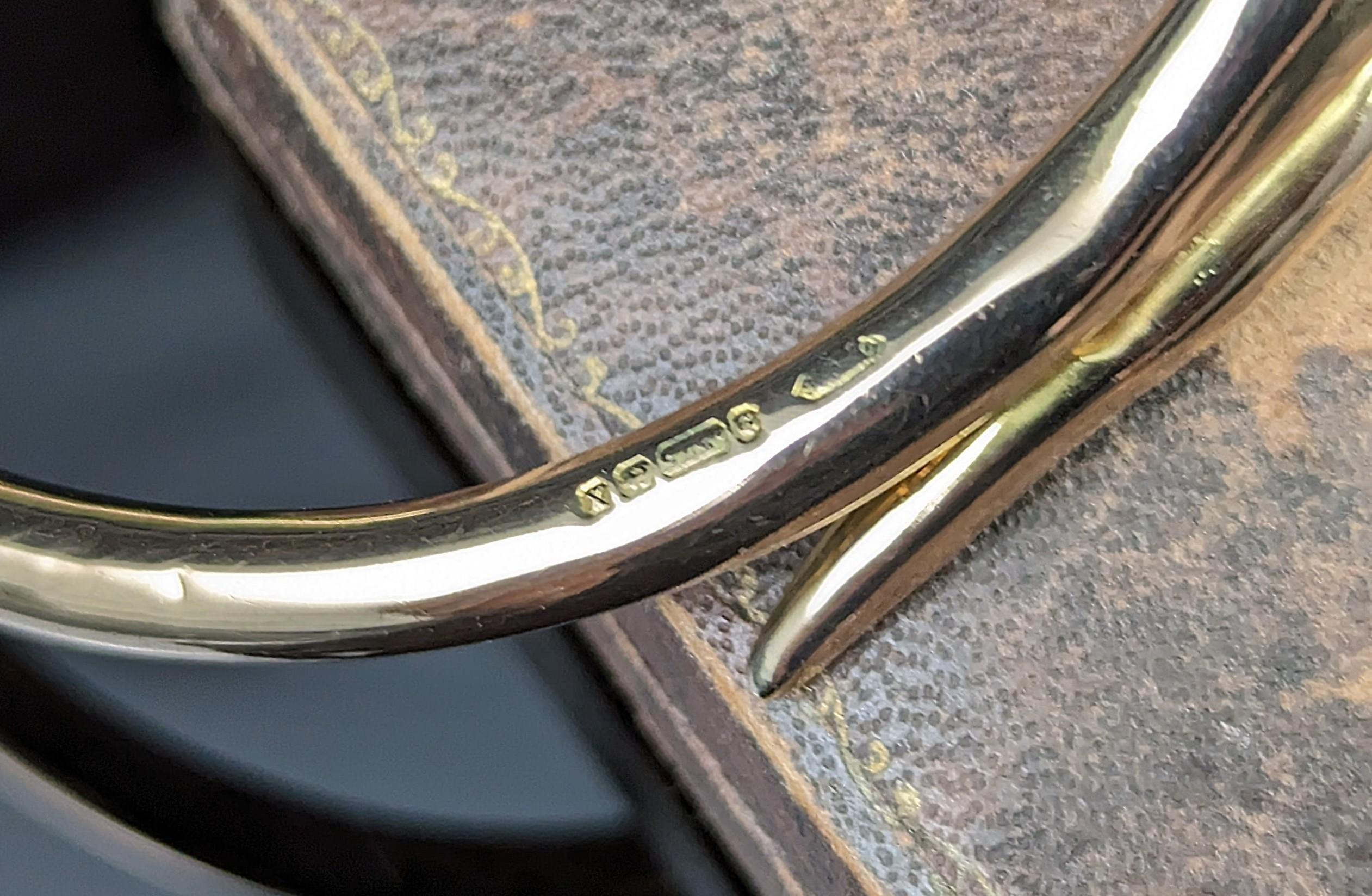 Antique 9k Gold Snake Bangle, Upper Arm Bracelet, Art Deco For Sale 2