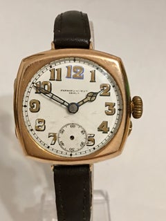 Antique 9 Karat Gold Square Trench Watch