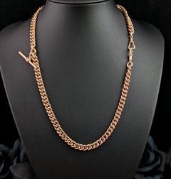 Antike 9k Roségold Albert-Kette, Uhrenkette, Halskette, schwer