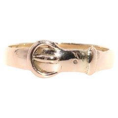 Antique 9K Rose Gold Buckle Band Ring