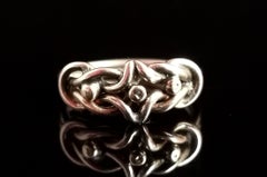 Antique 9k Rose Gold Keeper Knot Ring, Victorian
