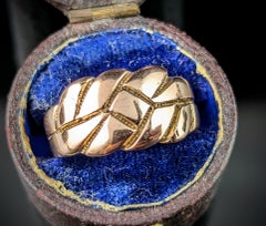 Antique 9k Rose gold keeper ring, band ring