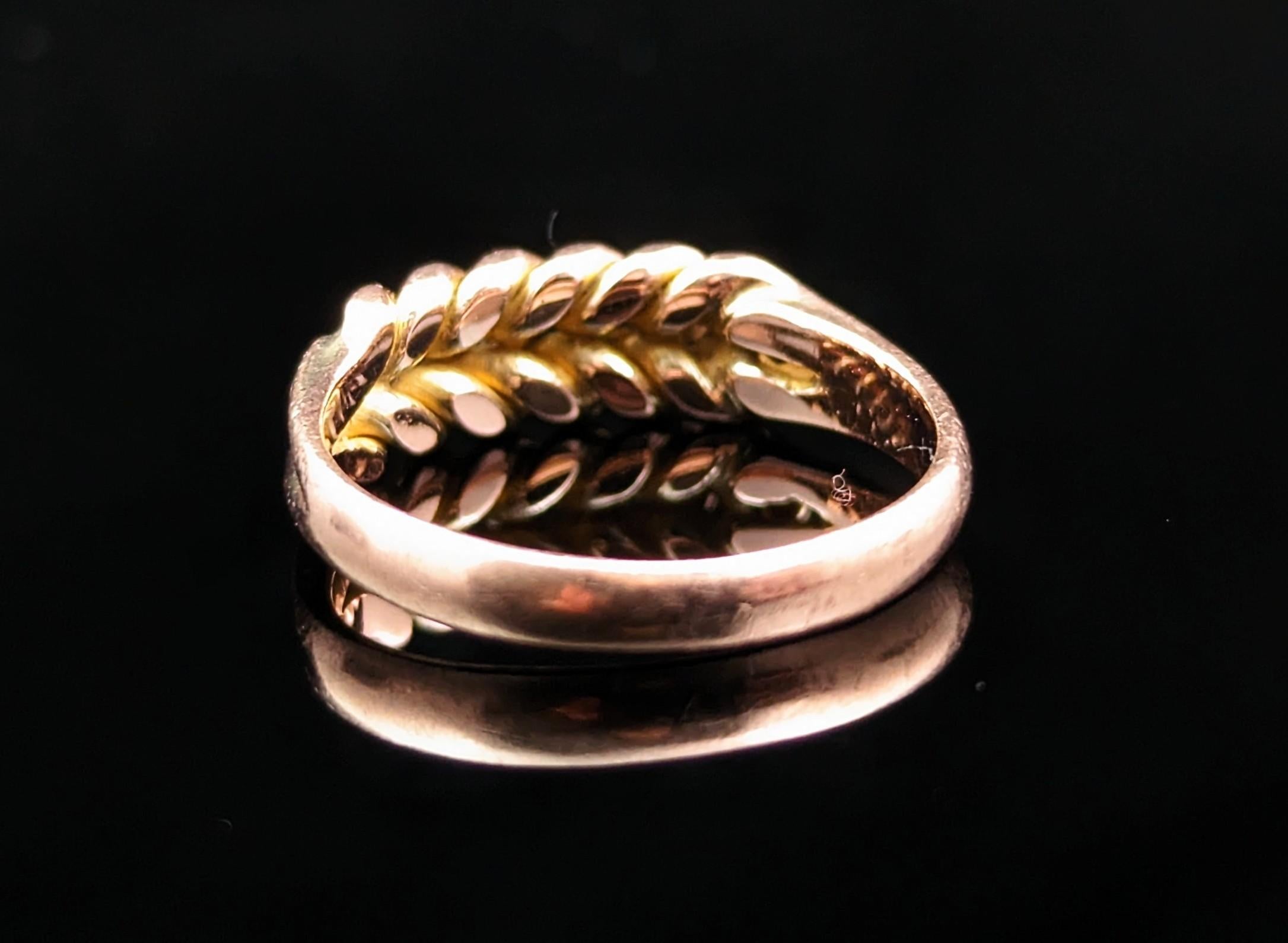 Antique 9k Rose gold keeper ring, Victorian  3