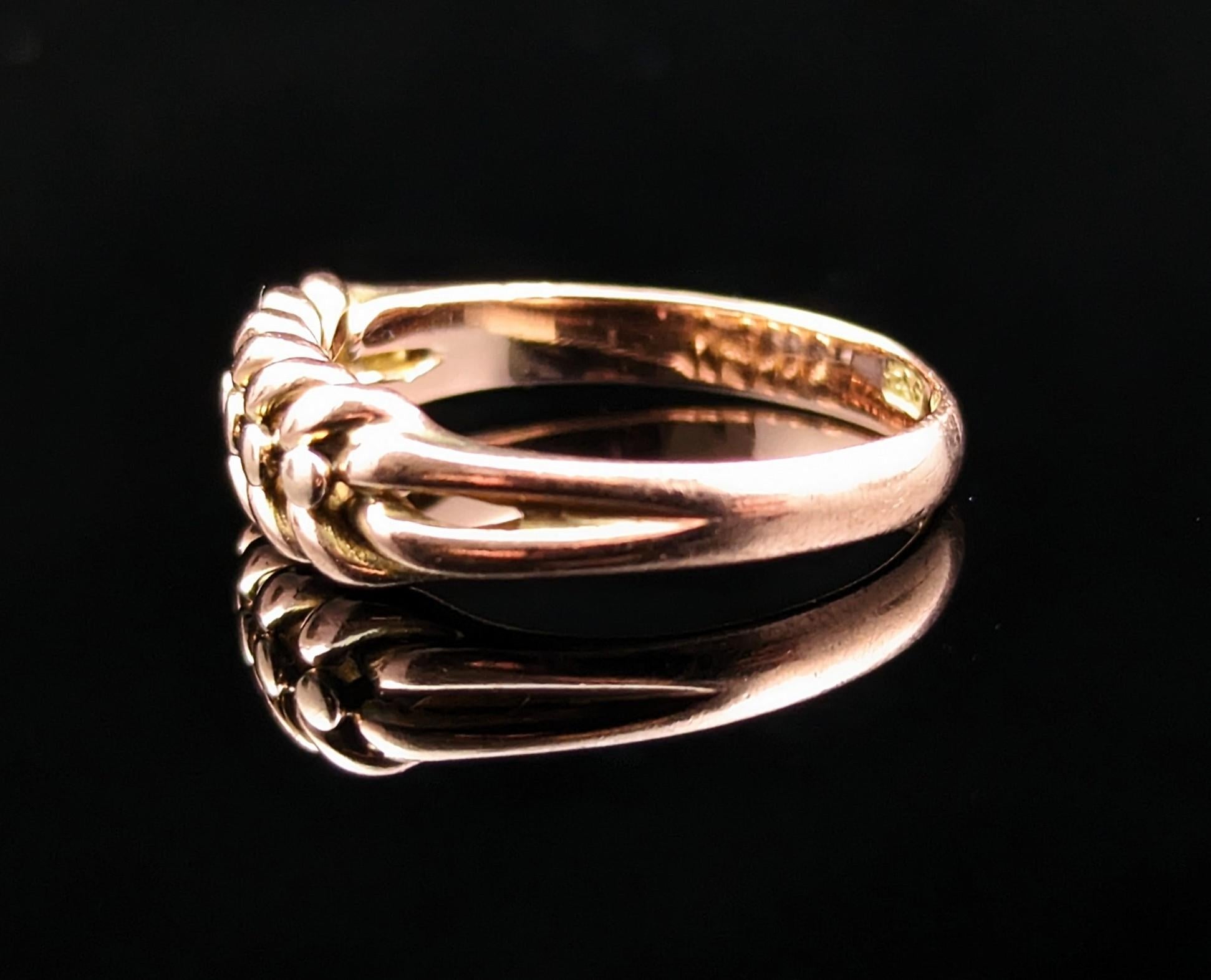 Women's or Men's Antique 9k Rose gold keeper ring, Victorian 