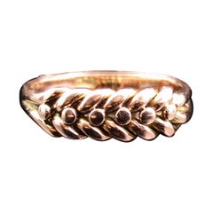 Antique 9k Rose gold keeper ring, Victorian