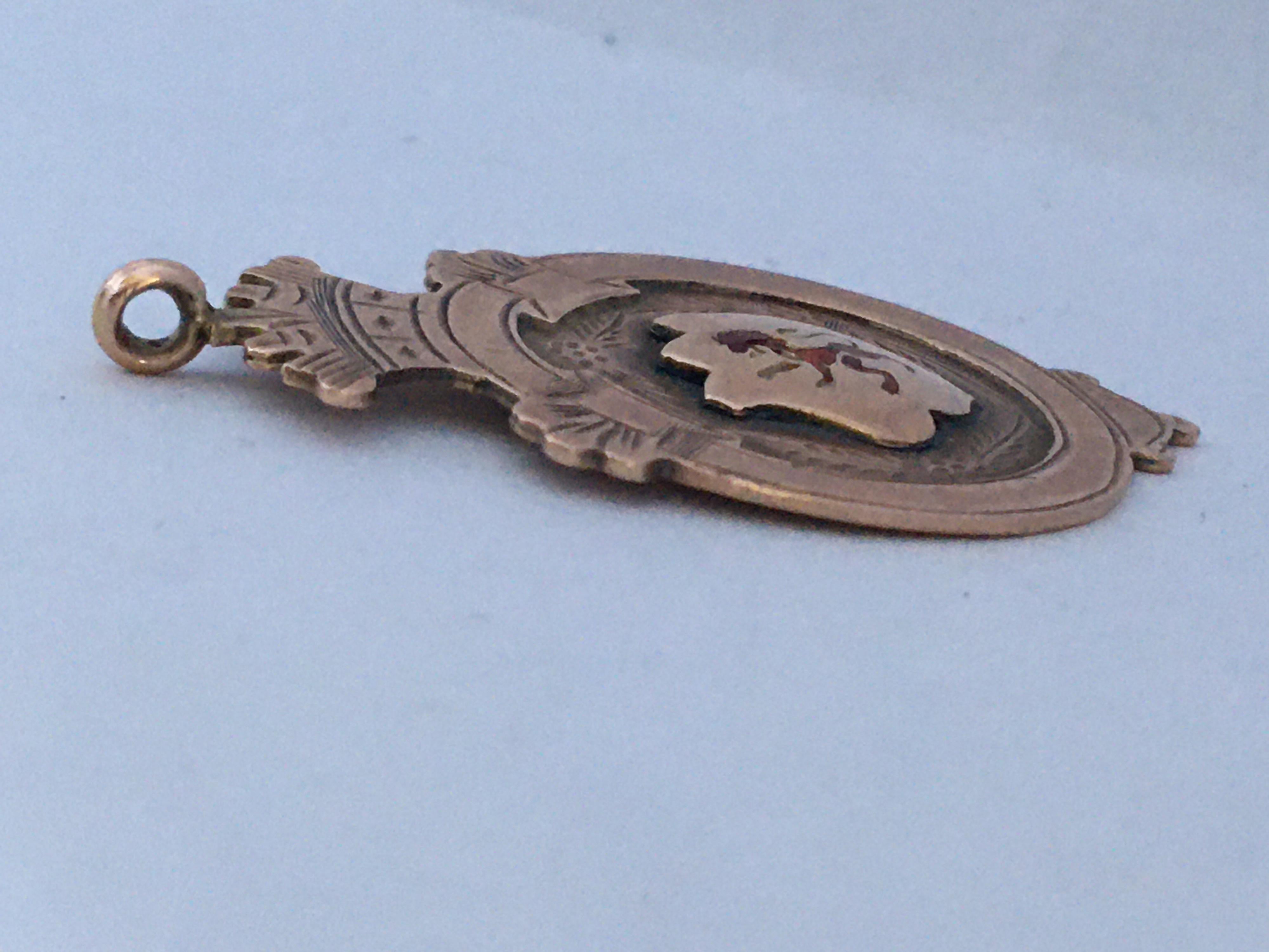 Antique 9K Rose Gold PWatch Chain Fob 