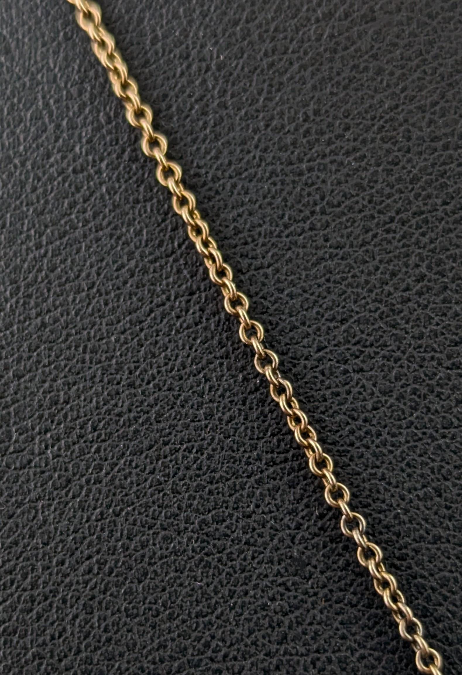 Antique 9k Rose gold Spider pendant necklace, Blue paste For Sale 2