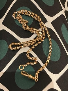 Antique 9k Rose Gold Victorian Guard Chain with Dog Clip