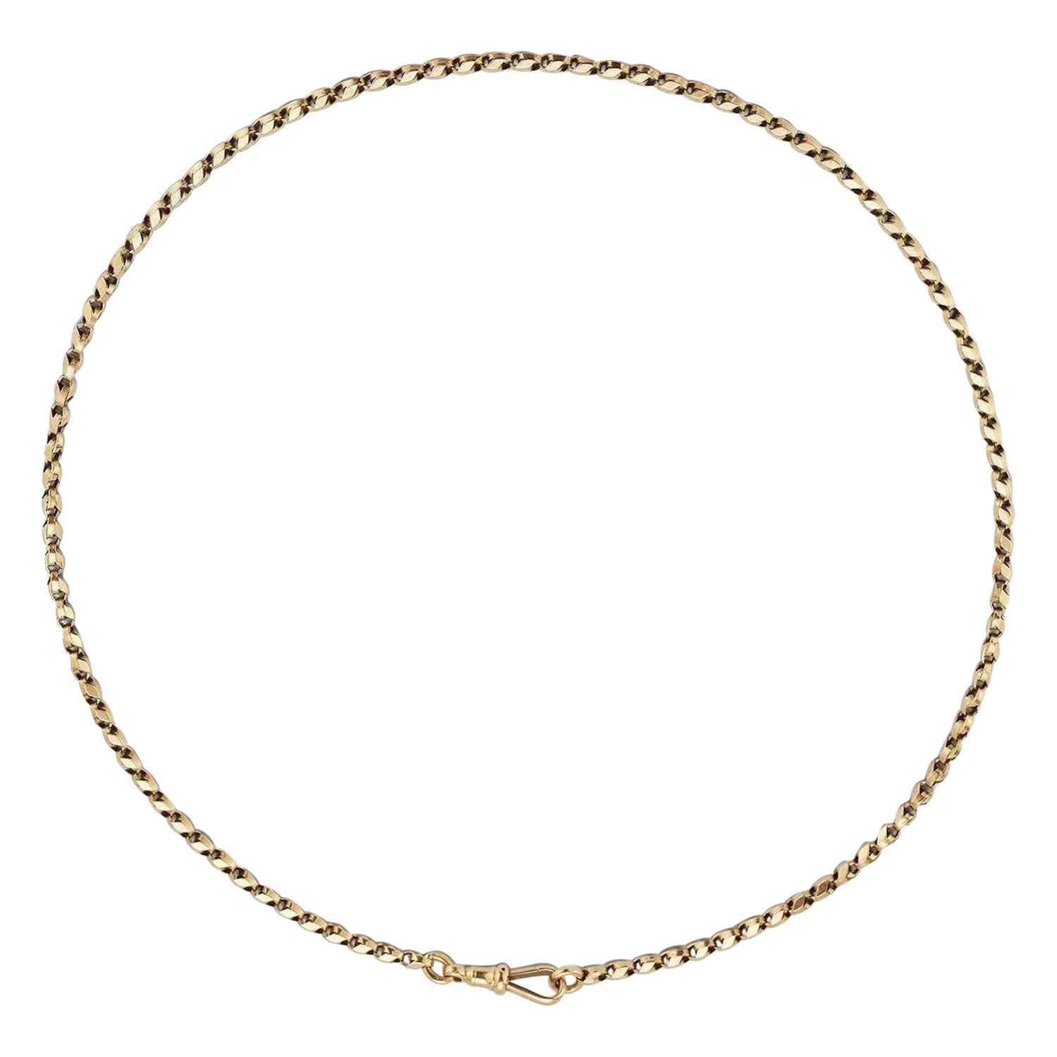 Antique 9k Rose Gold Victorian Guard Chain with Dog Clip