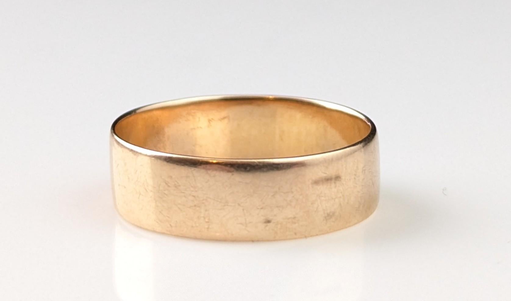 Antique 9k Rose gold wedding band, wedding ring 7