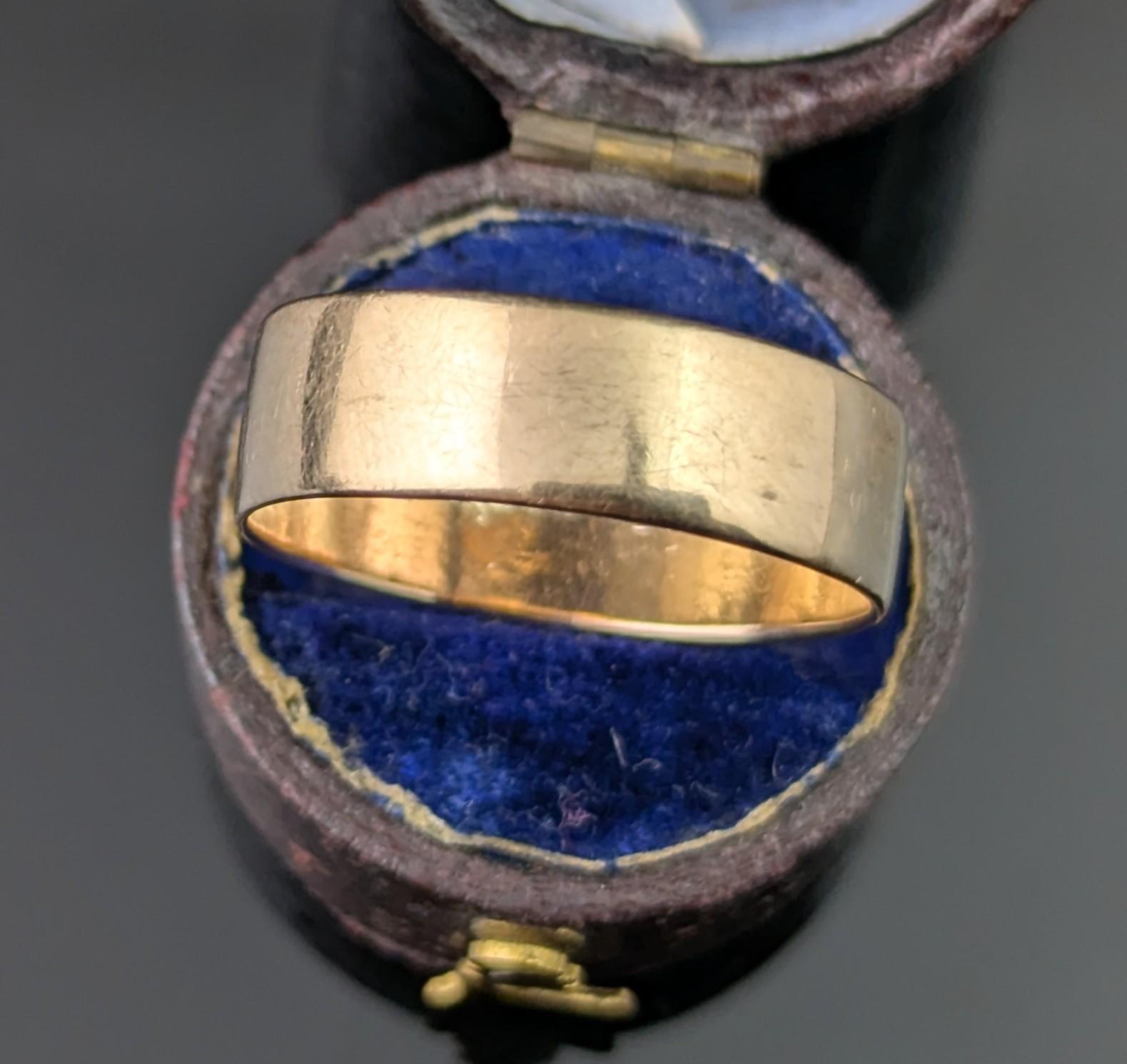 Edwardian Antique 9k Rose gold wedding band, wedding ring