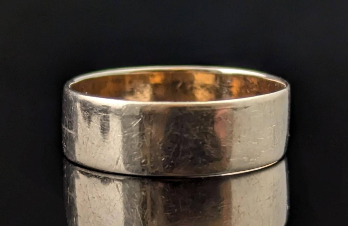 Women's or Men's Antique 9k Rose gold wedding band, wedding ring