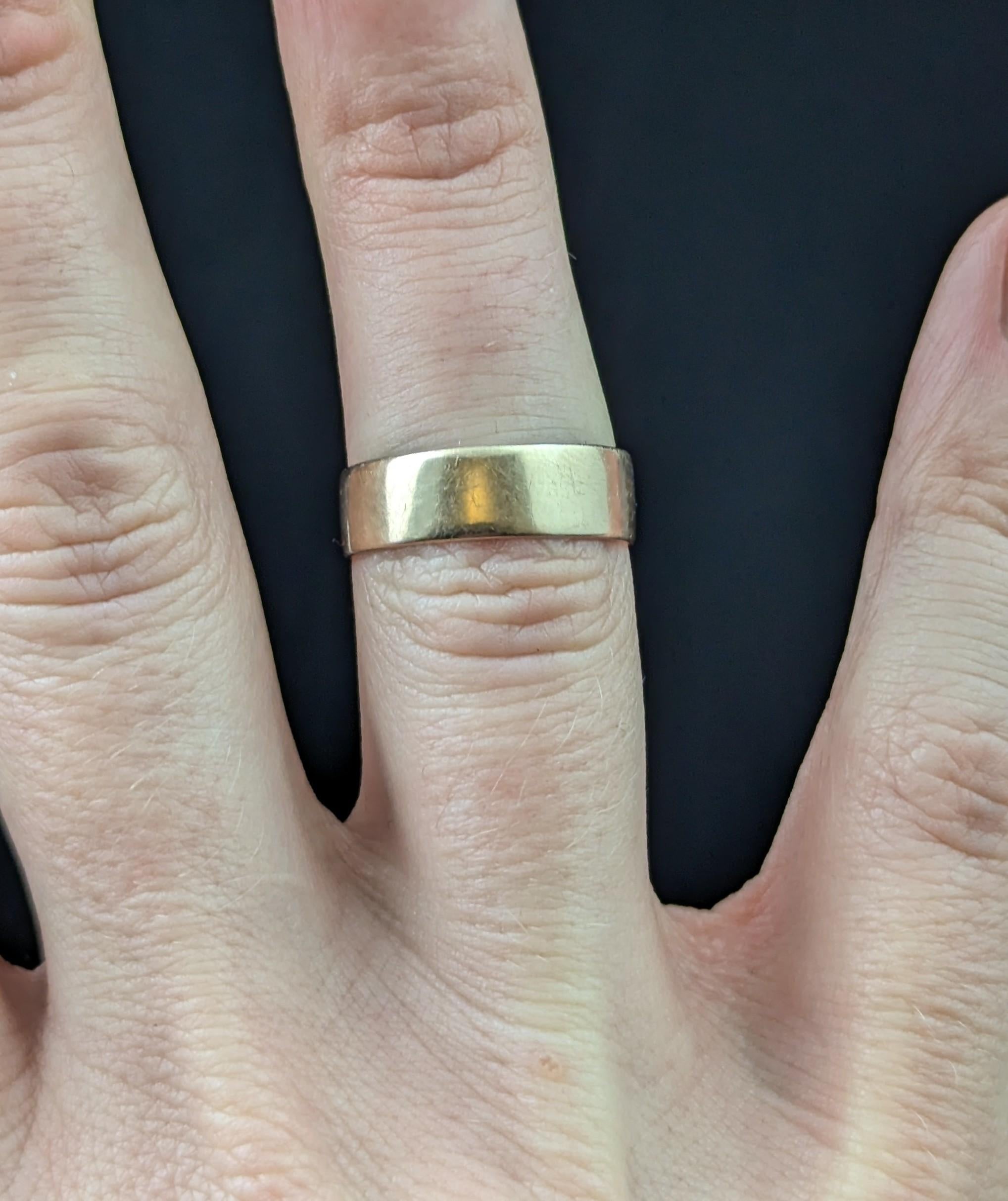 Antique 9k Rose gold wedding band, wedding ring 1