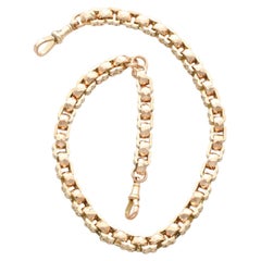 Antique 9K Yellow Gold Albert Chain Bracelet