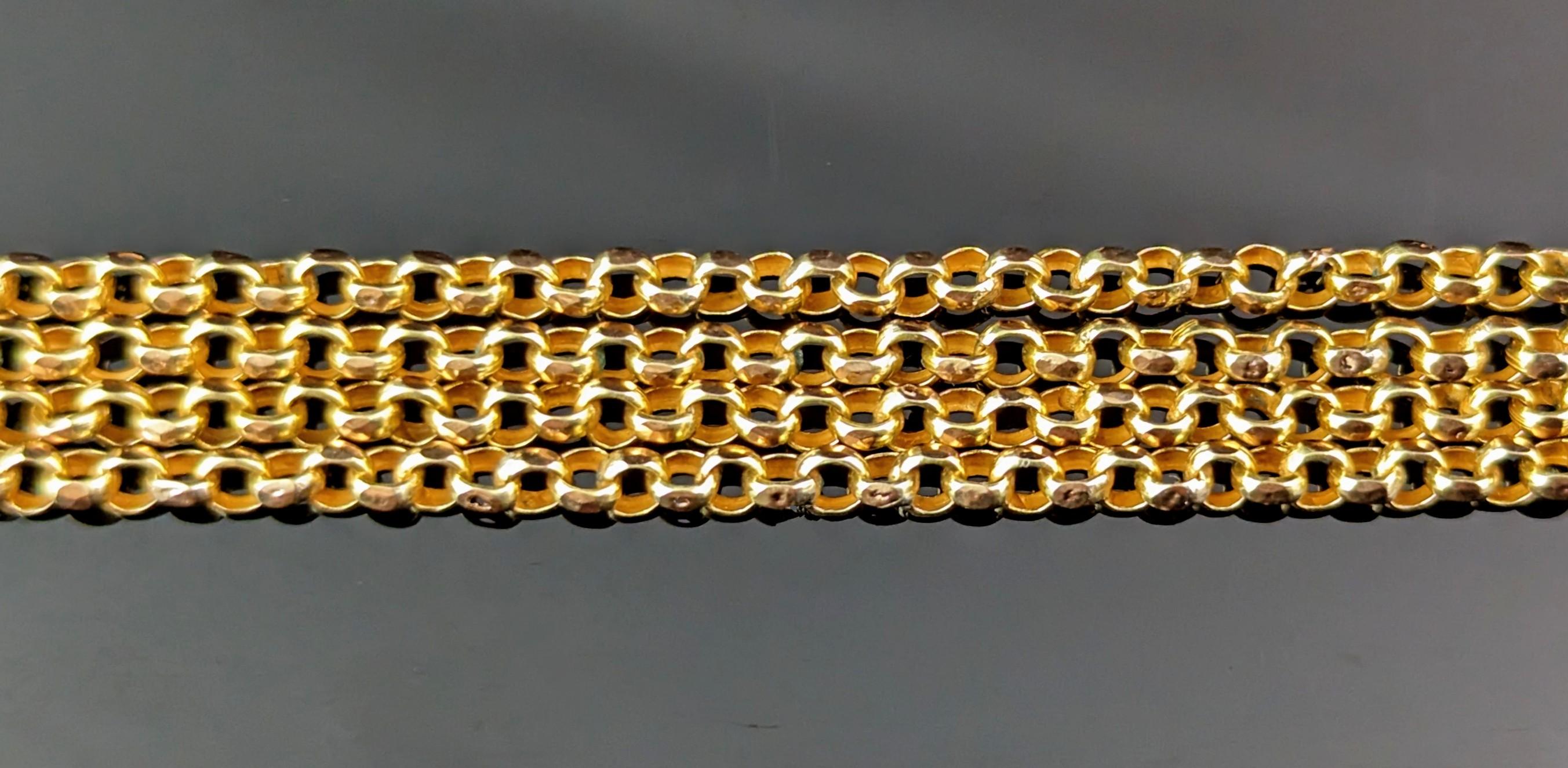 Antike 9k Gelbgold Belcher Gliederkette Halskette, edwardianisch  im Angebot 7