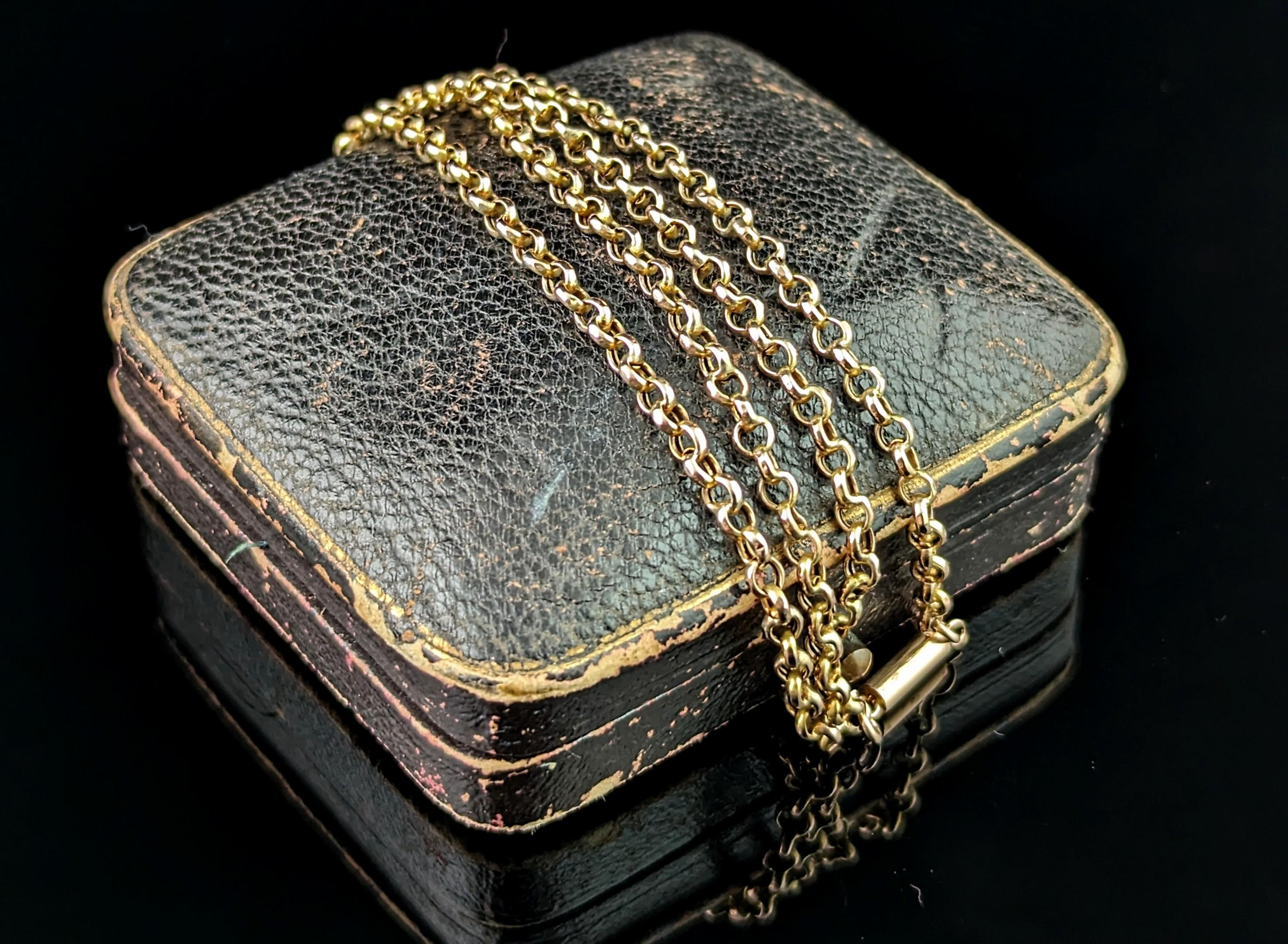Collier ancien en or jaune 9k à maillons de type 