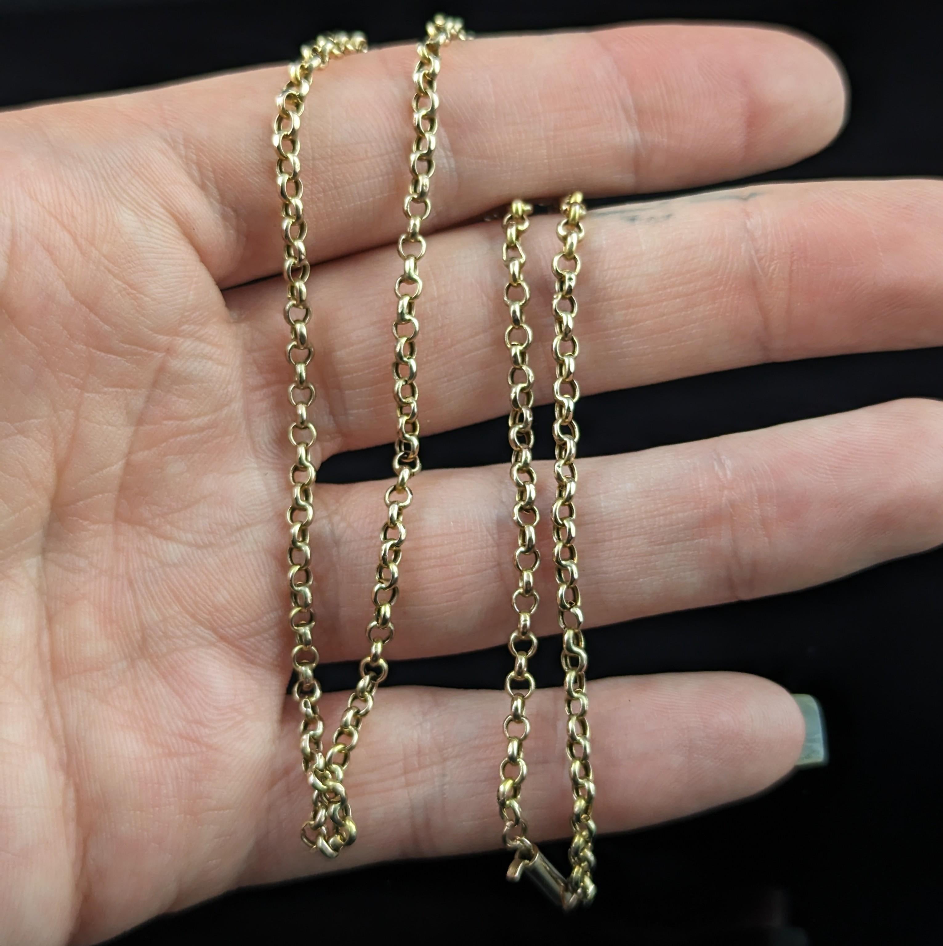 Collier ancien en or jaune 9k à maillons de type 