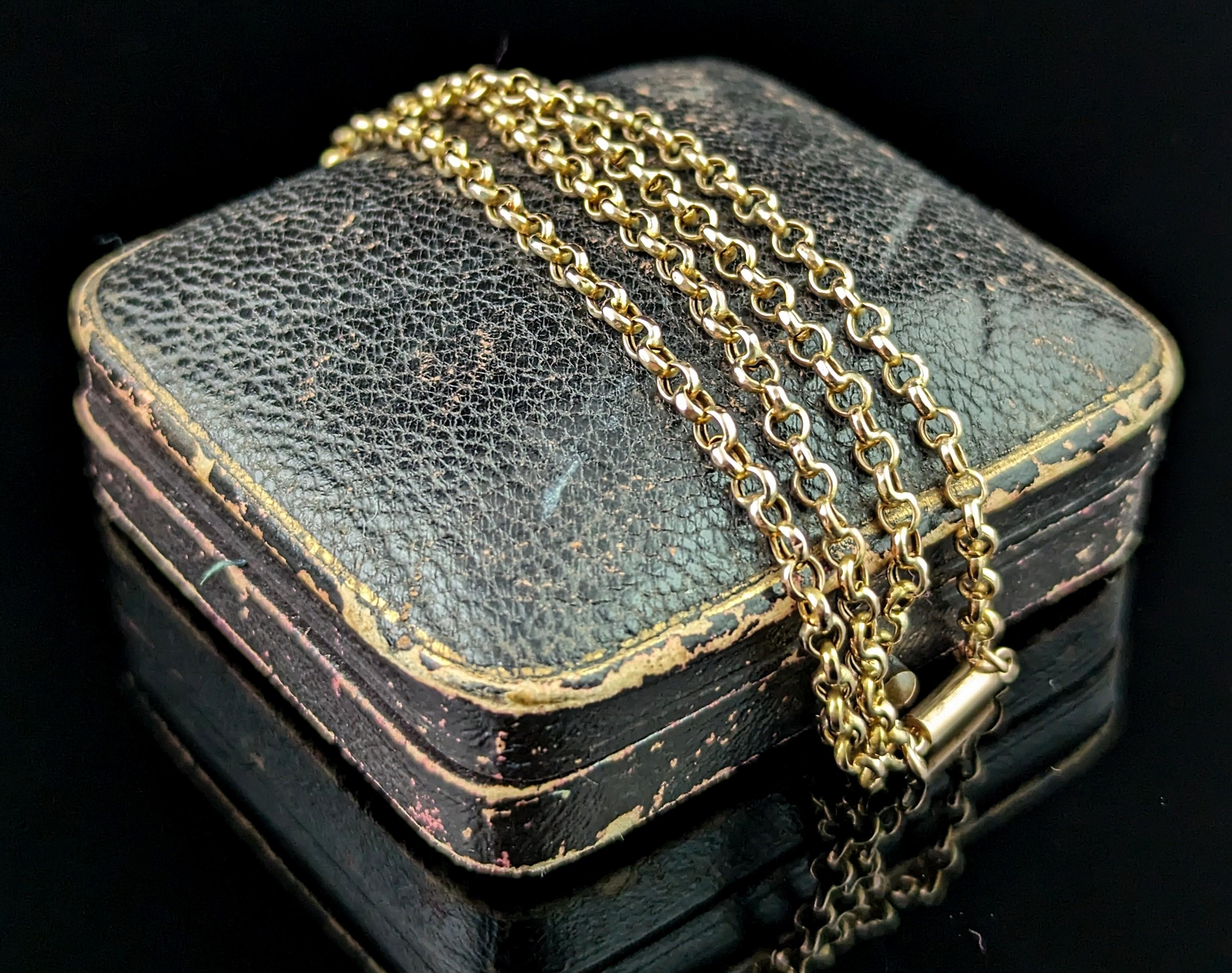 Collier ancien en or jaune 9k à maillons de type 