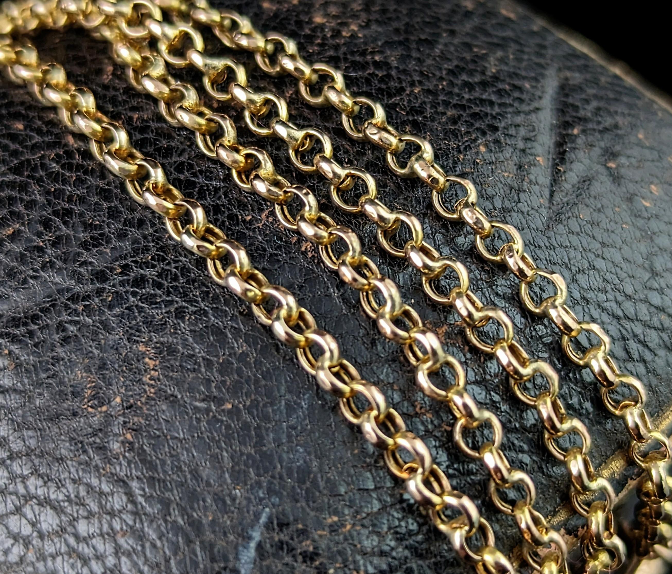 Collier ancien en or jaune 9k à maillons de type 