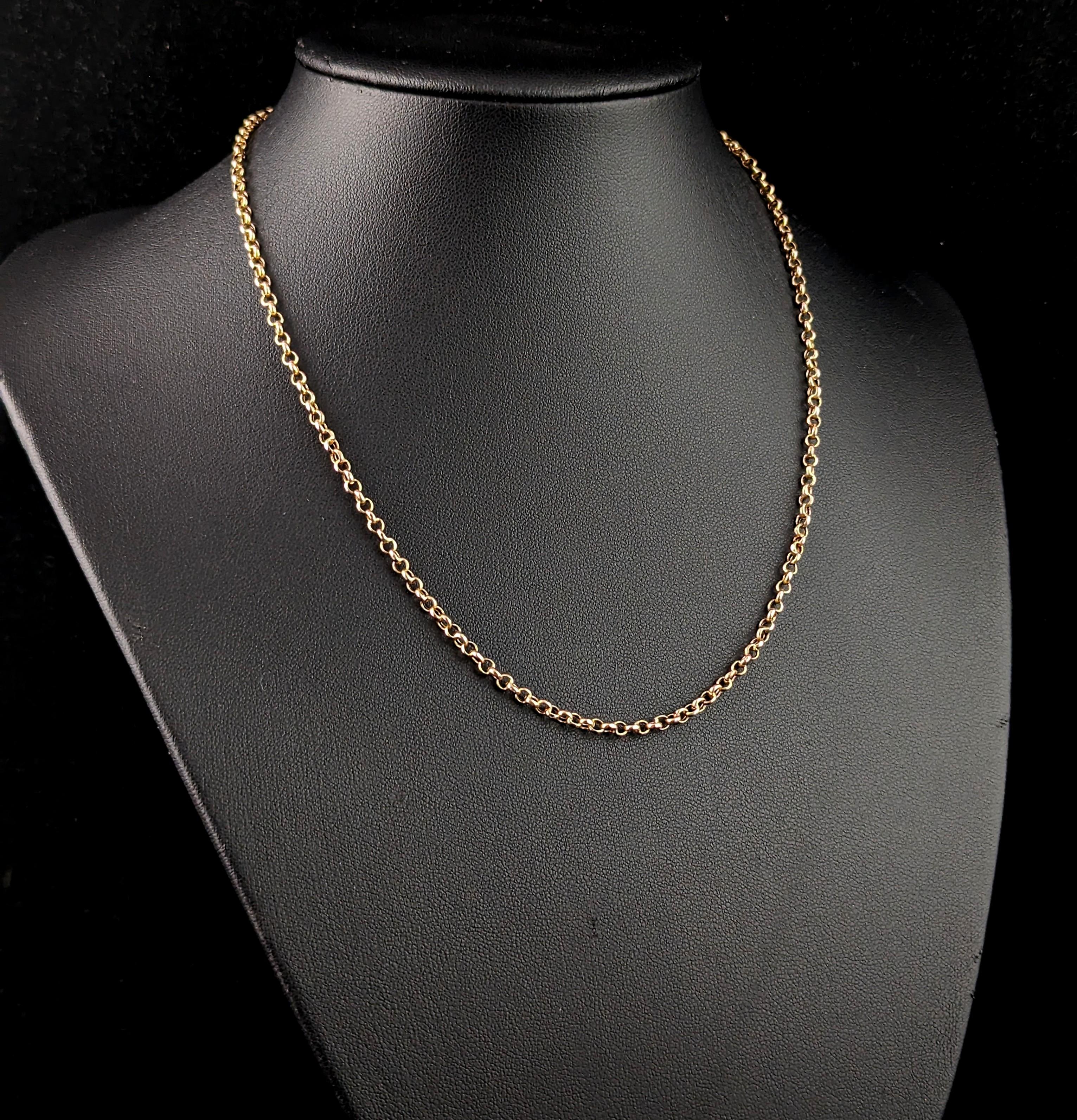 Collier ancien en or jaune 9k à maillons de type 