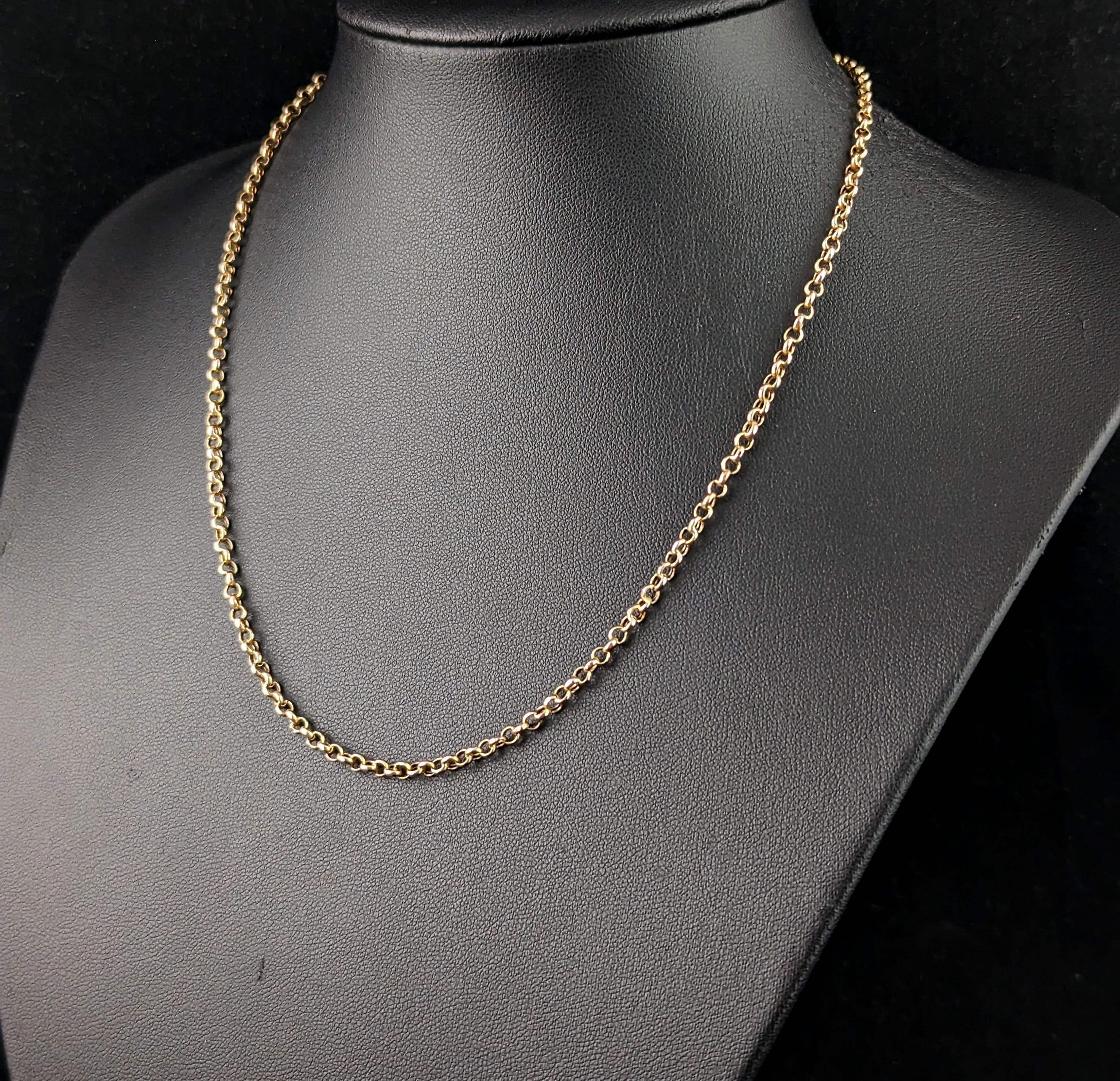  Collier ancien en or jaune 9k à maillons de type 