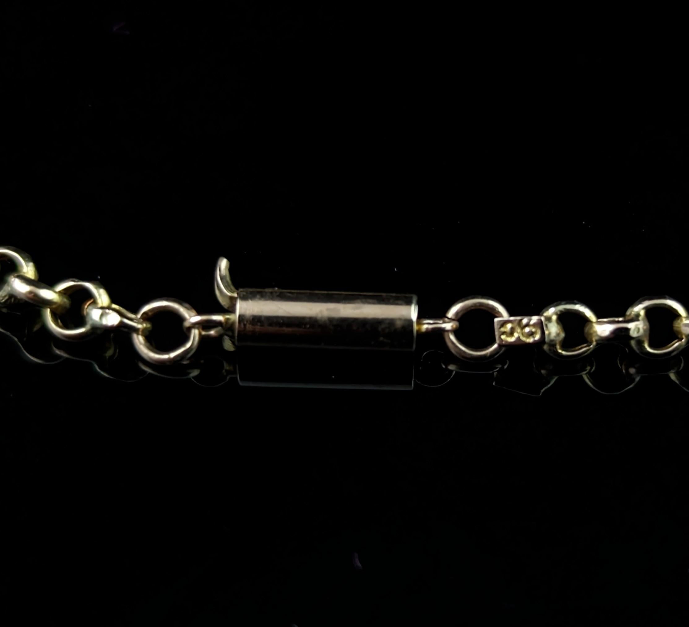 Collier ancien en or jaune 9k à maillons de type 
