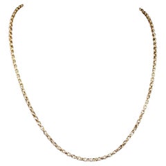 Antique 9k yellow gold belcher link chain necklace 