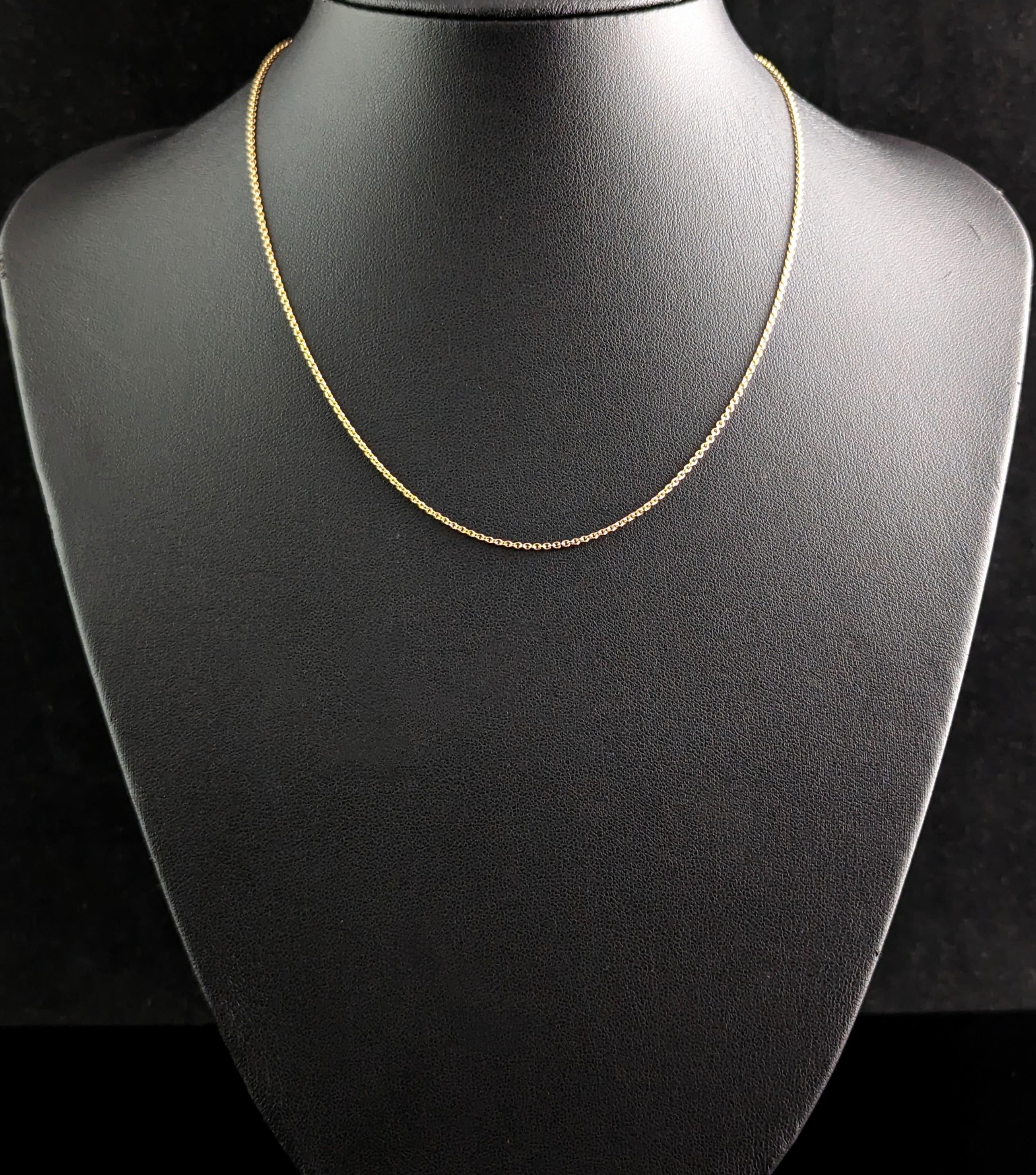 Antique 9k Yellow Gold Dainty Trace Link Chain Necklace 5