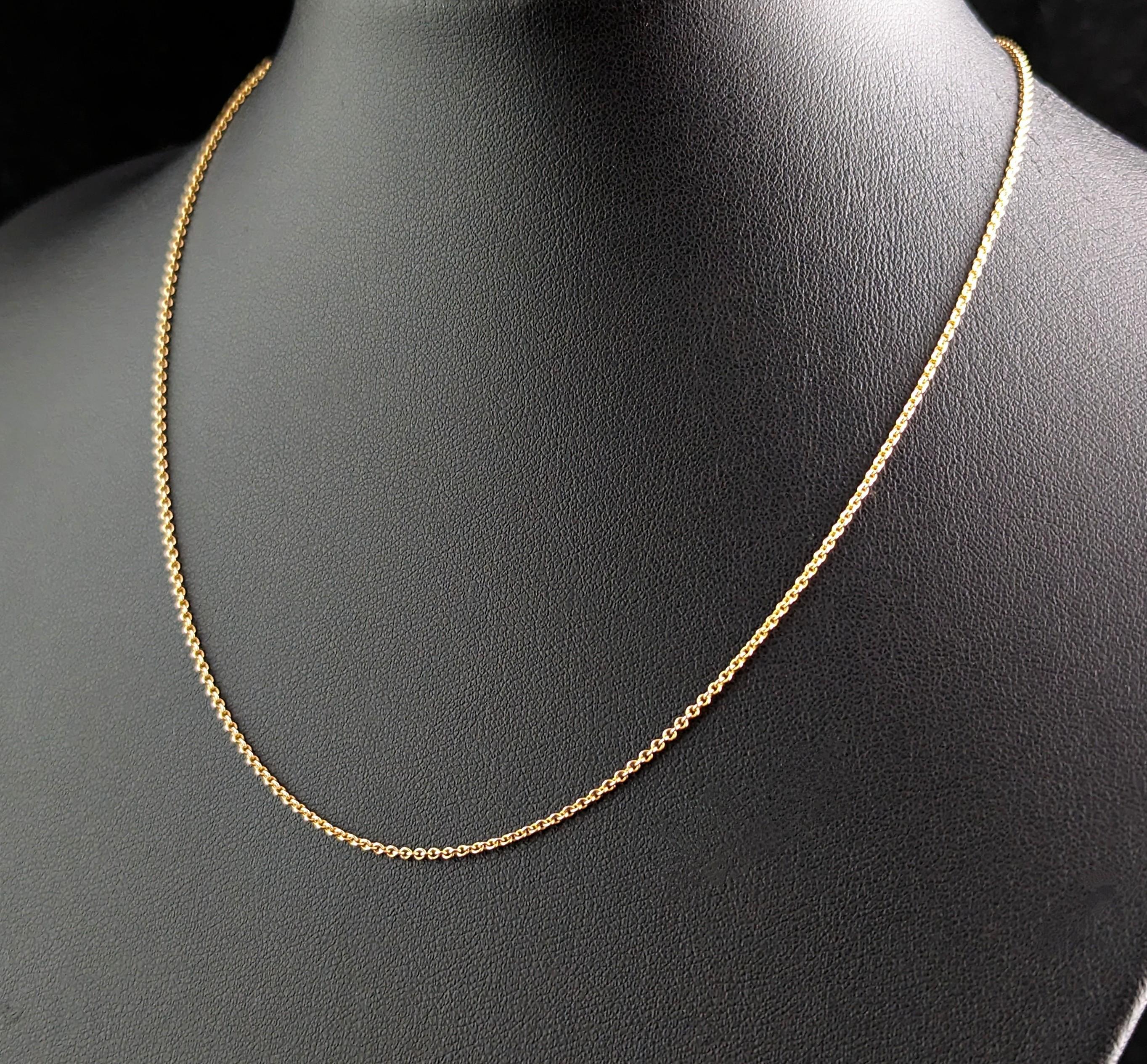 Antique 9k Yellow Gold Dainty Trace Link Chain Necklace 2