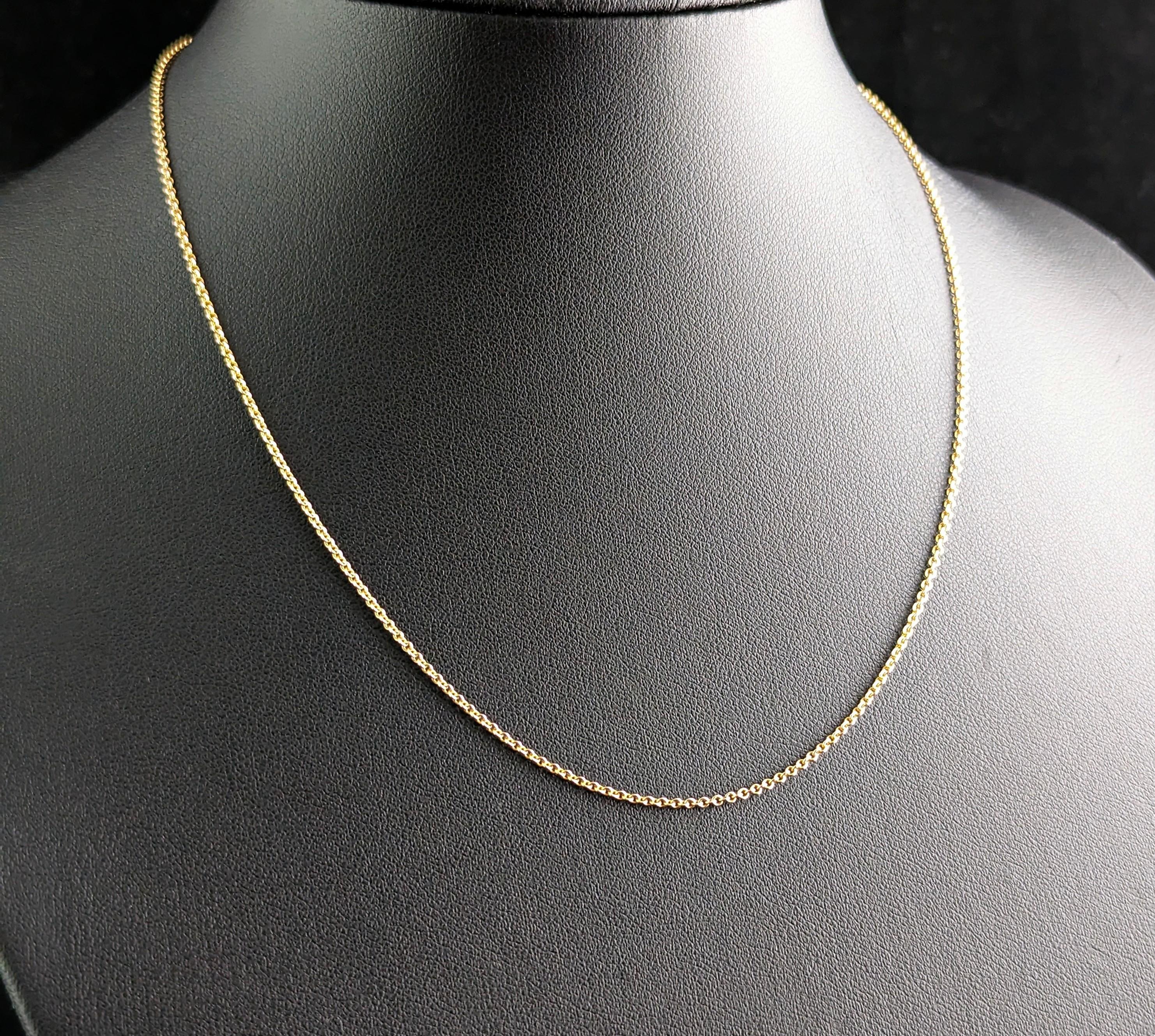 Antique 9k Yellow Gold Dainty Trace Link Chain Necklace 3