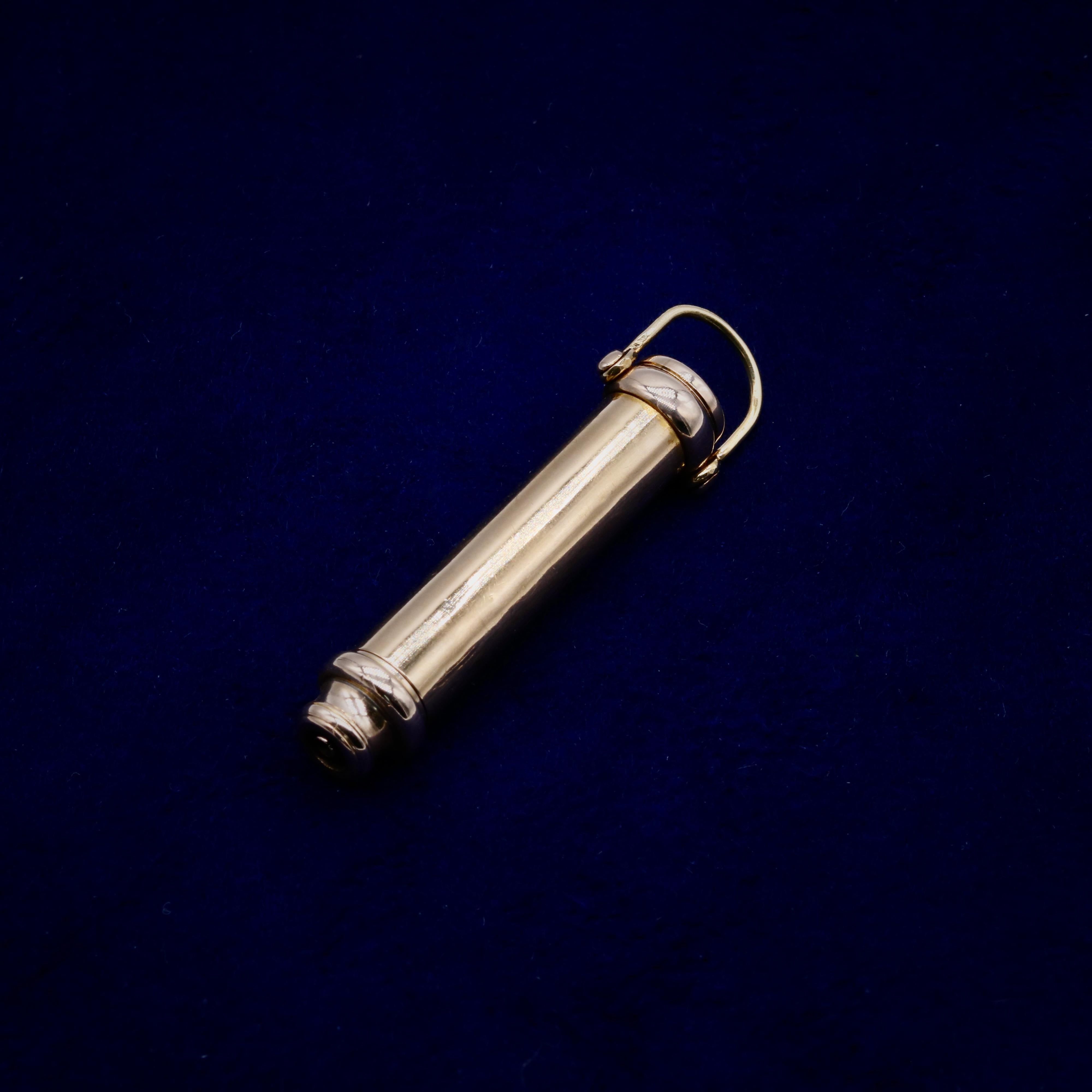 Antique crayon à rabat extensible en or jaune 9 carats avec terminal en onyx en vente 2