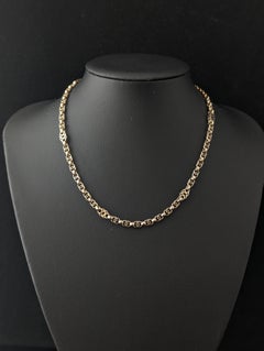 Antique 9k yellow gold fancy link chain necklace