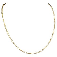 Antique 9k Yellow Gold Figaro Chain Necklace, Edwardian