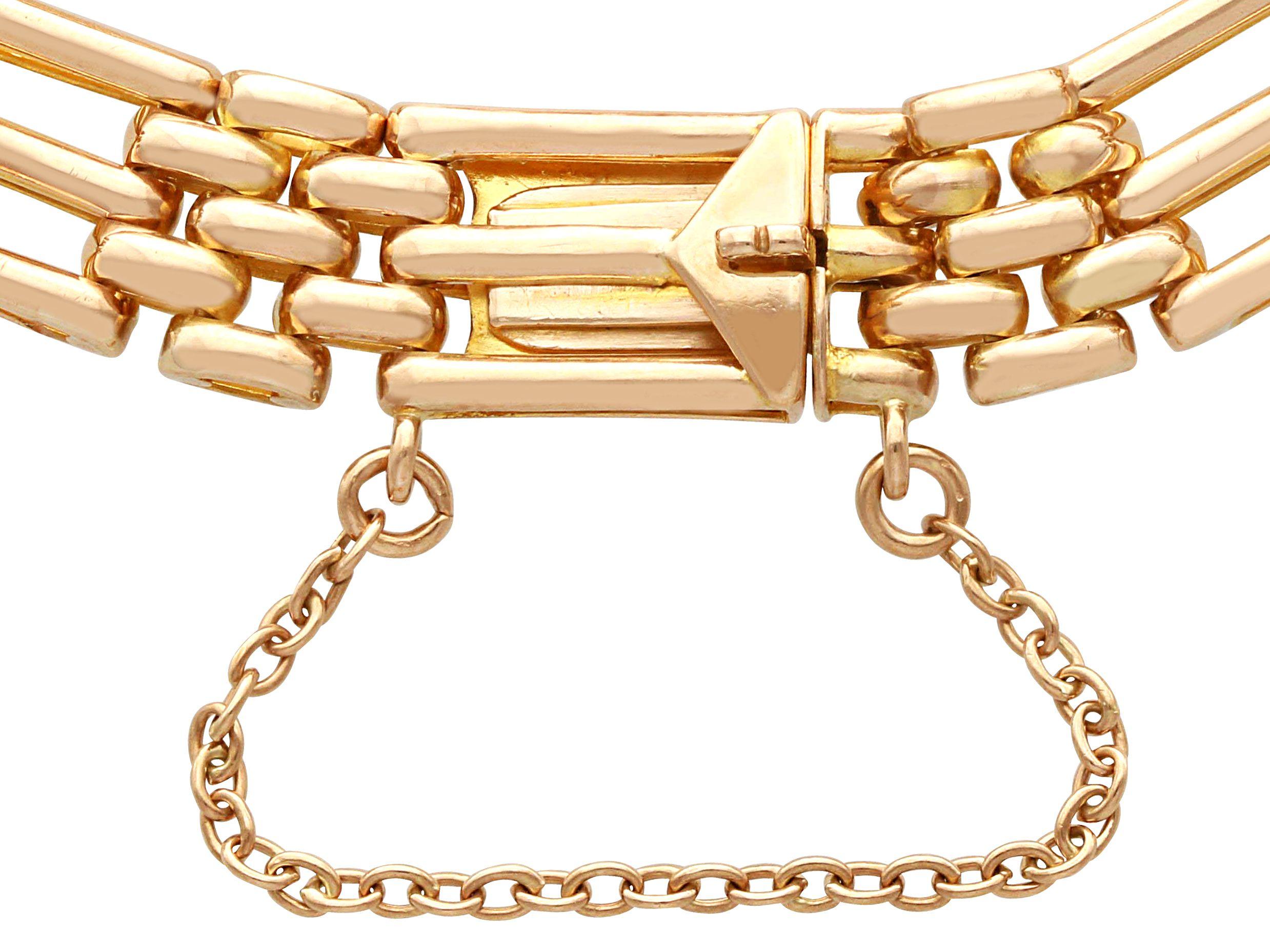  Bracelet ancien à maillons en or jaune 9 carats, c. 1920 Unisexe 