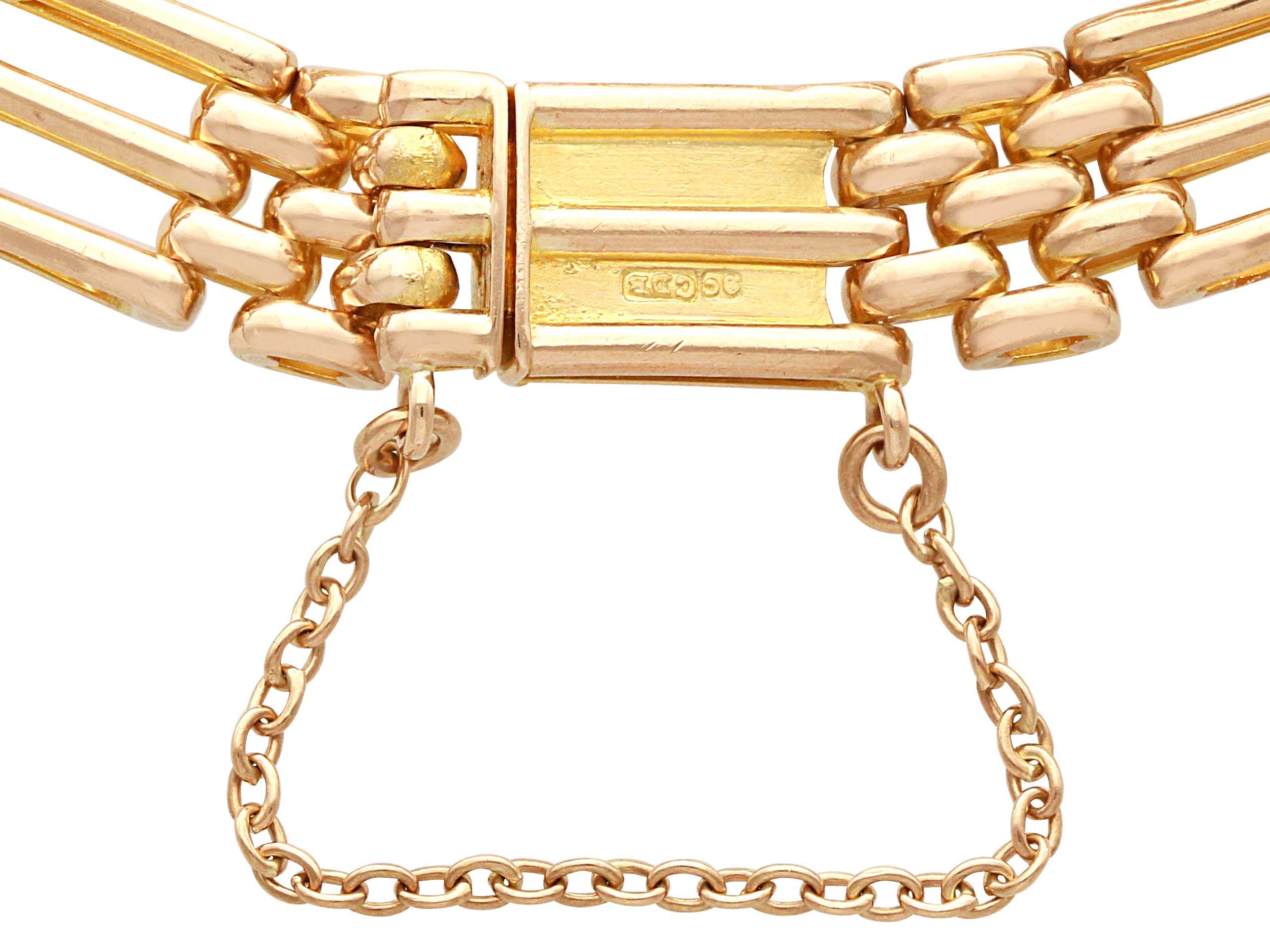 Bracelet ancien à maillons en or jaune 9 carats, c. 1920 1